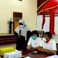 Konferensi pers soaal dugaan vaksinator suntik vaksin kosong ke bocah SD di Medan