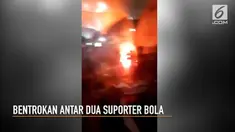 Video aksi bentrokan antara supporter bola Manchester United dan Liverpool di Mal Tanggerang City.