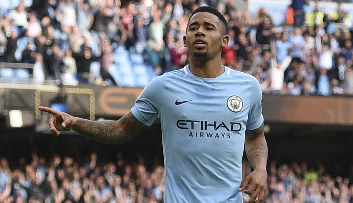 7. Gabriel Jesus (Manchester City) - 8 Gol. (AFP/Oli Scarff)