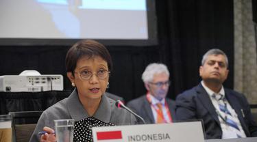 Menlu RI Retno Marsudi pada Pertemuan Tingkat Menteri Global Counter-terrorism Forum Ke-12 di New York (21/09/2022).