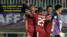 Hansamu Yama Pranata mencetak gol pada laga antara Timnas Indonesia melawan Vietnam di Piala AFF 2016