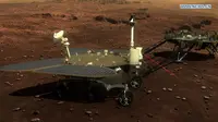 Penampakan rover misi Mars buatan China. (Xinhua)