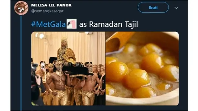 7 Gaya Seleb Mirip Makanan di Met Gala Ini Bikin Geleng Kepala