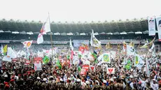 Ribuan orang memadati Gelora BUng Karno untuk mengikuti kampanye pasangan Prabowo-Hatta (Liputan6.com/Faizal Fanani)