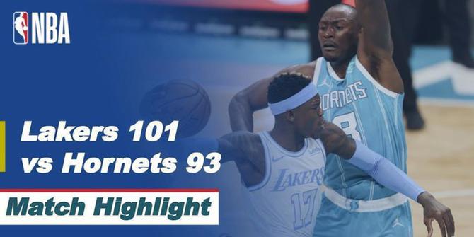 VIDEO: Highlight NBA, Los Angels Lakers Tumbangkan Charlotte Hornets dengan Skor 101-93