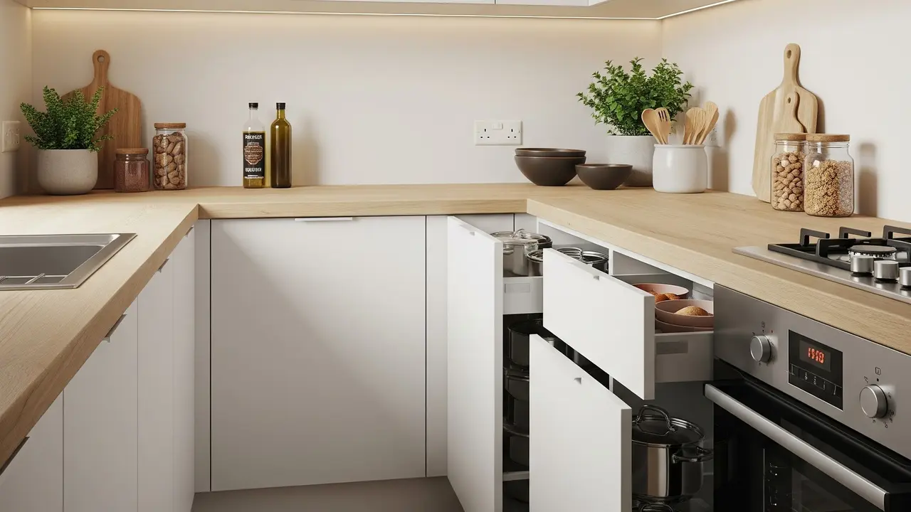 Dapur 2x2 Meter Rumah Type 36 dengan Konsep Japandi dan Hidden Storage
