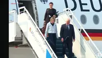 Presiden Jerman Frank-Walter Steinmeier tiba di Pangkalan TNI AU Halim Perdanakusuma, Jakarta Timur, Senin (15/6/2026). (YouTube Sekretariat Presiden)