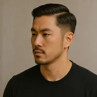 Model Rambut Pria Panjang Tipis Samping (created by AI)