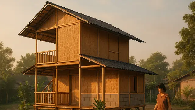 Rumah Sederhana dari Bambu dan Batako