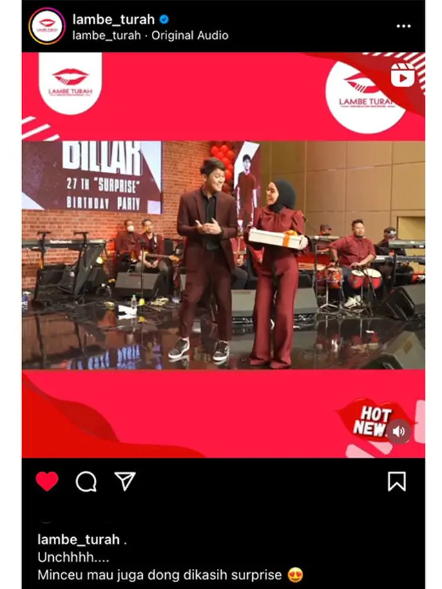 Postingan di Instagram @lambe_turah