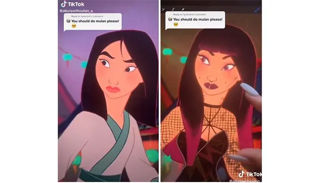 7 Ilustrasi Karakter Puteri Disney saat Tampil Edgy, Beda Banget