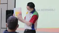General Manager (TU Division) Nippon Paint Indonesia Mark Liew, saat presentasi pelatihan sistem pengecatan di Jakarta. (Liputan6.com)