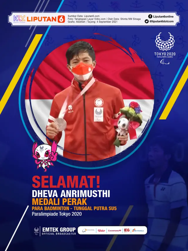Infografis Dheva Anrimusthi Rebut Medali Perak Paralimpiade Tokyo 2020