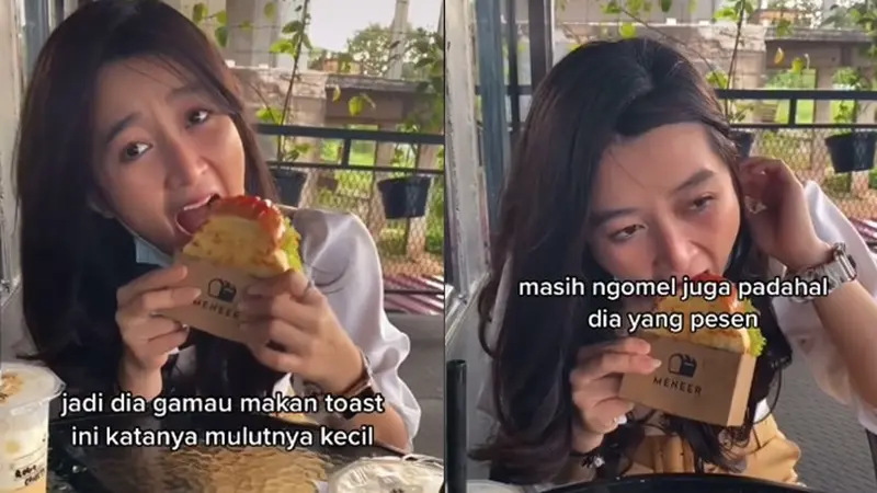 Viral Video Wanita Kesulitan Makan Roti Toast, Bikin Warganet Gregetan