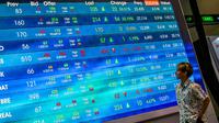 Indeks Harga Saham Gabungan (IHSG) pada penutupan perdagangan, Rabu 10 September 2025, ditutup menguat 70,402 poin atau naik 0,92% ke level 7.699,007, dari penutupan Selasa (9/9/2025) di 7.626,605. (BAY ISMOYO/AFP)
