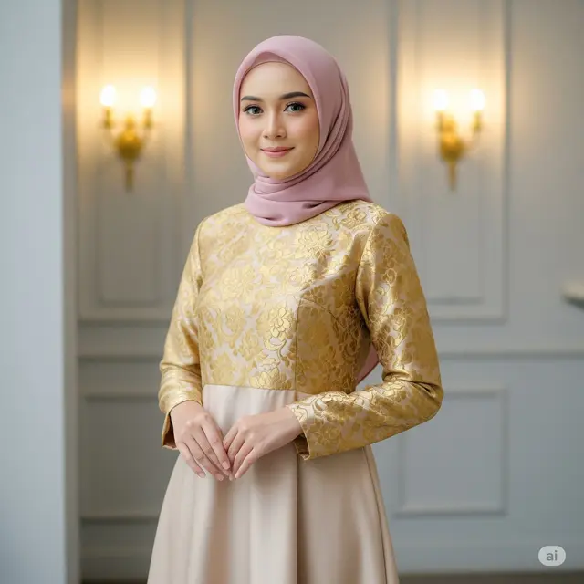 Model Baju Brokat Muslim. Foto: Gemini