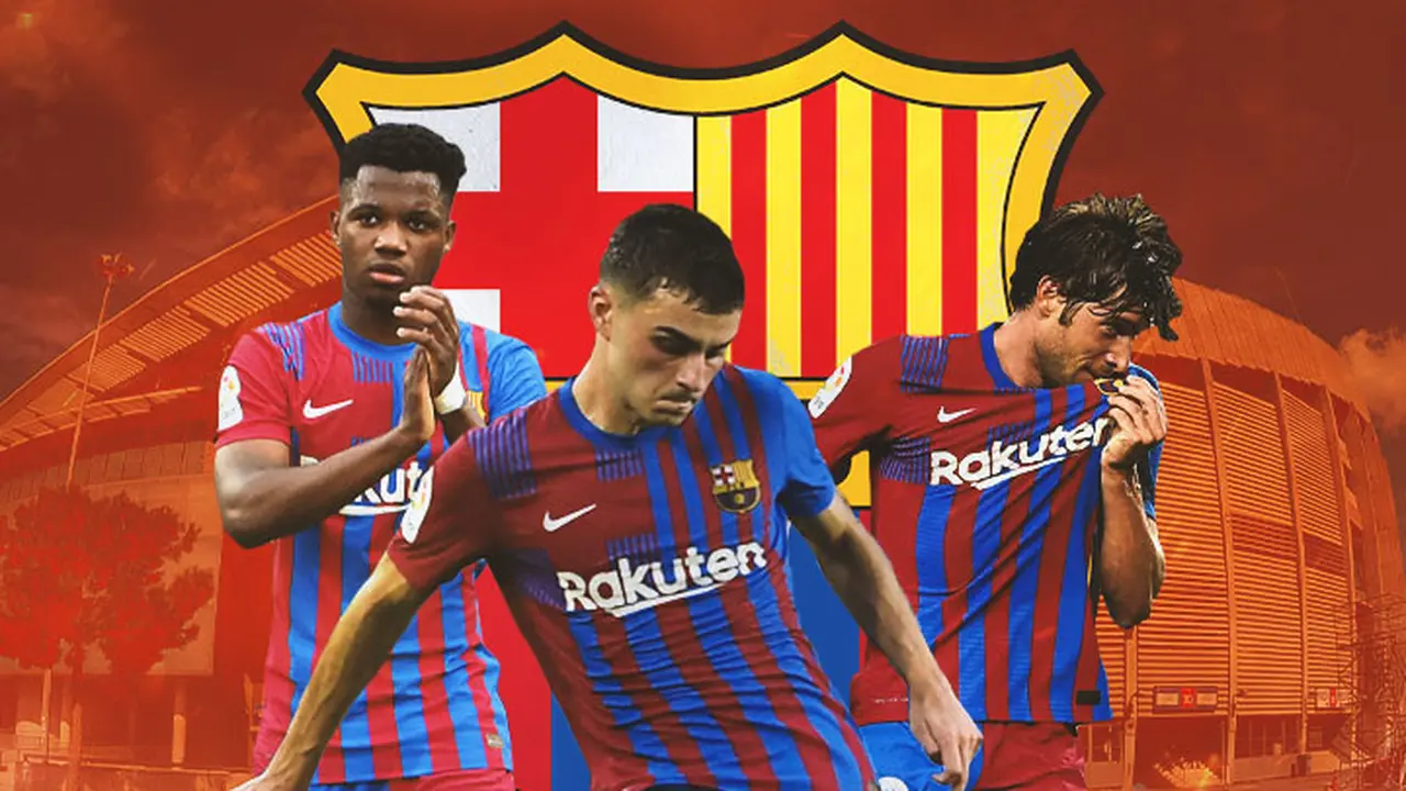 Barcelona - Ansu Pati, Pedri, Sergi Roberto