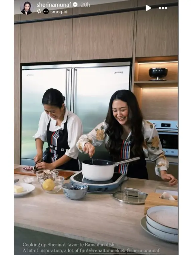 6 Potret Keseruan Sherina Munaf dan Chef Renatta Masak Bareng, Bikin Turkish Eggs