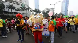 Keikutsertaan tersebut adalah bentuk simpati perusahaan dalam merayakan Hari Pelanggan Nasional yang jatuh pada 4 September lalu, Jakarta,  Minggu (7/9/14). (Liputan6.com/Johan Tallo)