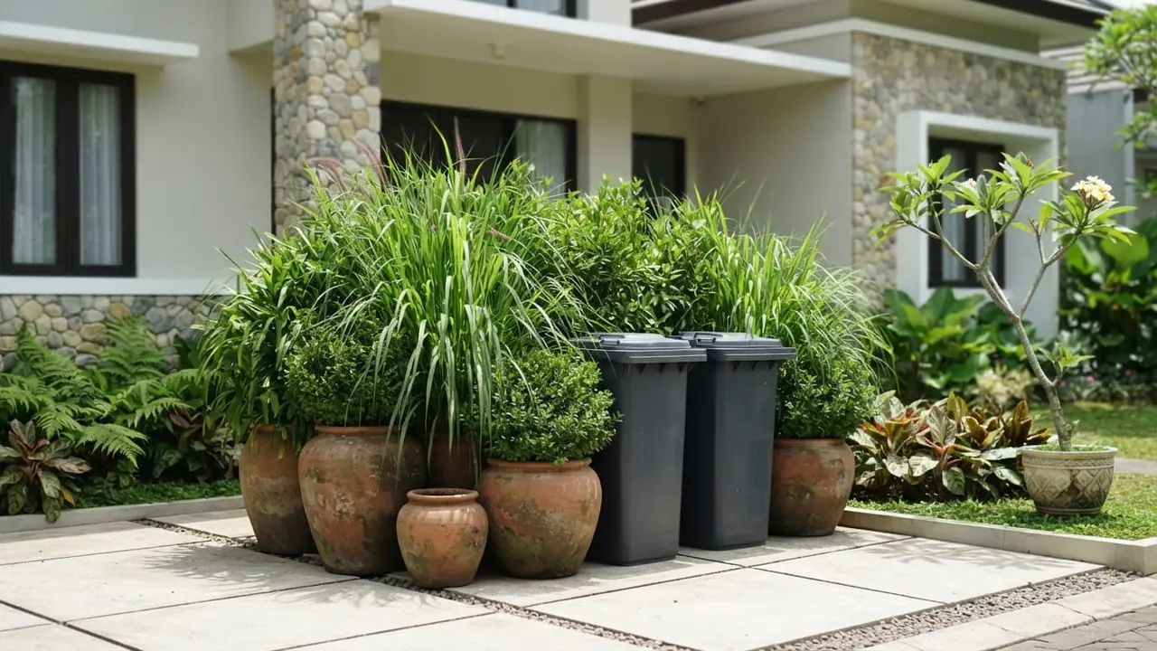 Ide Tempat Sampah Tertutup di Area Depan Rumah