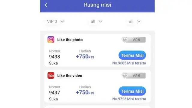 Aplikasi LIKE App. Dok: screenshot dari aplikasi LIKE App