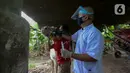 Dokter hewan Dinas Ketahanan Pangan, Kelautan dan Pertanian (KPKP) memeriksa kesehatan kuda delman di Jakarta, Sabtu (9/5/2020). Kegiatan tersebut dilakukan untuk memberi bantuan pakan dan pemeriksaan kesehatan kuda delman yang tidak beroperasi saat PSBB Jakarta. (merdeka.com/Imam Buhori)