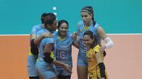 Bandung BJB Tandamata saat mengalahkan Jakarta Elektrik PLN dengan skor 3-1 (25-19, 25-18, 23-25, 25-18) pada lanjutan Proliga 2023 yang berlangsung di GOR Ken Arok, Malang, Minggu (12/2/2023). (Proliga)