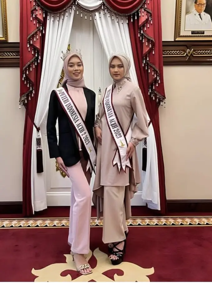 Adu Gaya Dua Wakil Aceh di Ajang Puteri Indonesia 2023 kenakan hijab