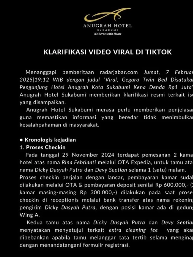 Tamu Didenda Rp1 Juta karena Satukan Kasur Twin Bed, Pihak Hotel Beri Penjelasan