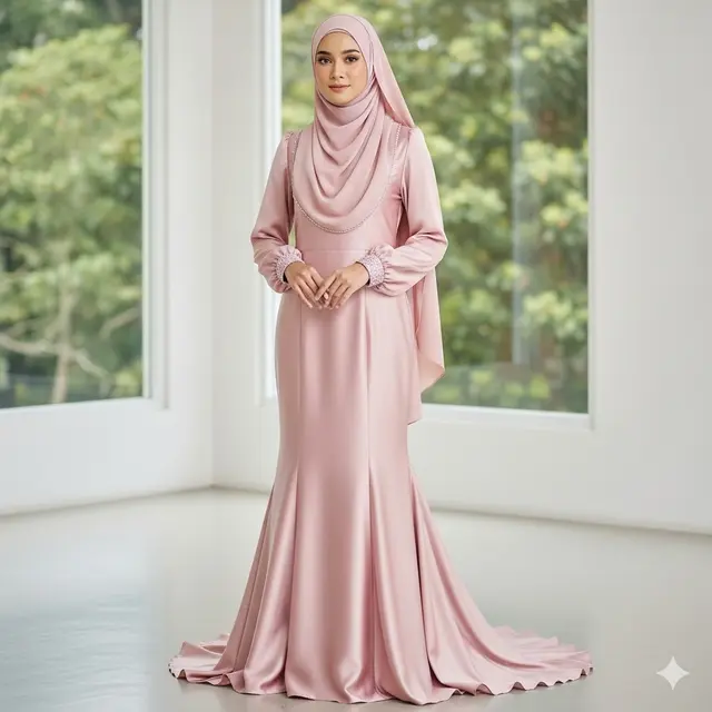 Model Gamis Syari Simple tapi Mewah yang Lagi Jadi Incaran Muslimah (Image by ChatGPT)
