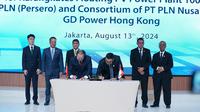 PT PLN (Persero) menggandeng perusahaan energi asal Hongkong GD Power Overseas Investment Company Limited (GD Power) untuk mengembangkan Pembangkit Listrik Tenaga Surya (PLTS) Terapung Karangkates, Jawa Timur, kapasitas 129 Megawatt peak (MWp). (Dok. PLN)