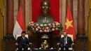 Prabowo Subianto melakukan pertemuan bilateral dengan Presiden Vietnam To Lam. (Nhac NGUYEN/AFP)