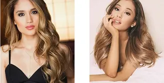 Cinta Laura sempat dibilang mirip dengan penyanyi jebolan Nickelodeon, Ariana Grande. (Via Instagram/@claurakiehl - @arianagrande)