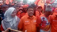 Partai Buruh menggelar kampanye terbuka perdananya di Lapangan Wahana Cikarang, Sukadami, Cikarang Selatan, Bekasi, Jawa Barat, Minggu (21/01/2024). (Foto: Istimewa).