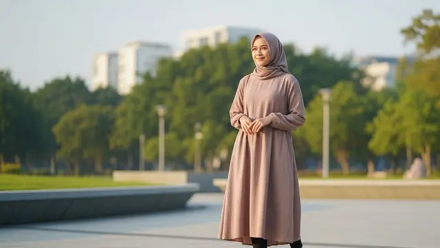 Model Gamis Bahan Crinkle Lembut