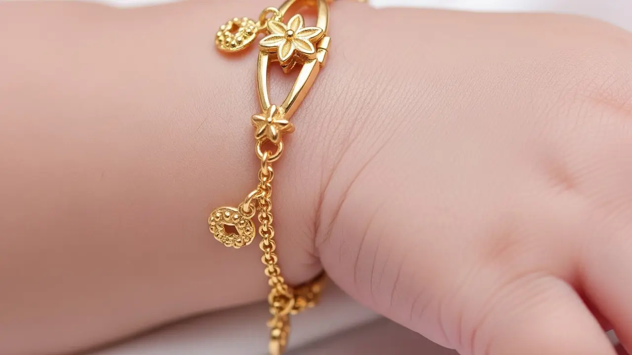 Model Gelang Emas Bayi Perempuan Terbaru. Foto: Gemini