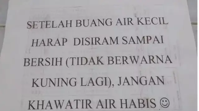 6 Pengumuman di Toilet Umum Ini Bikin Geleng Kepala, Imbauannya Menohok