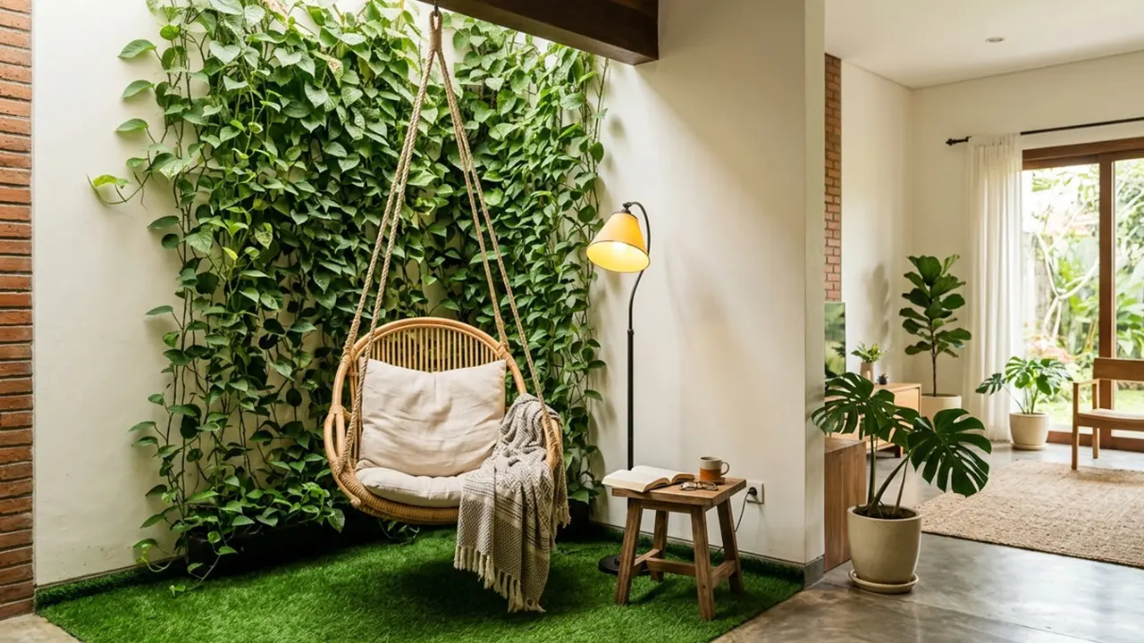 Rumah 1 Lantai dengan Taman Dalam Rumah