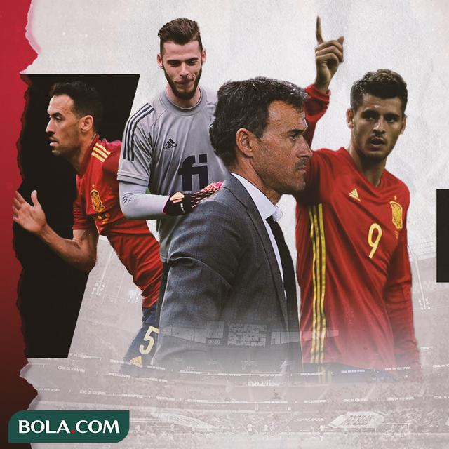 Luis Enrique, Sergio Busquets, David De Gea dan Alvaro Morata