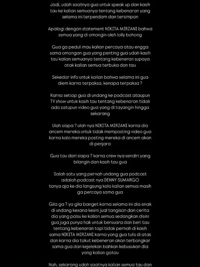 Unggahan Lolly anak Nikita Mirzani. (Foto: Dok. Instagram @itsofficiallauraa)