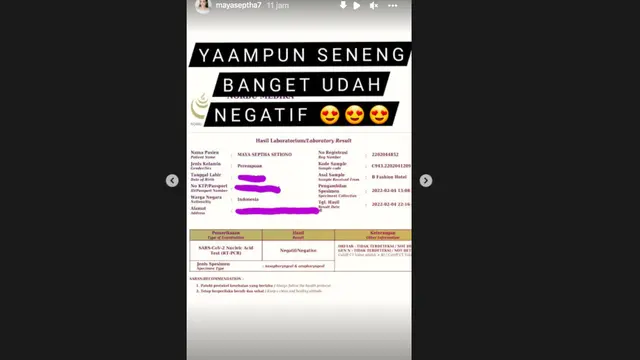 Maya Septha Umumkan Telah Negatif Covid-19, Dapat Sudut Pandang Baru tentang Omicron
