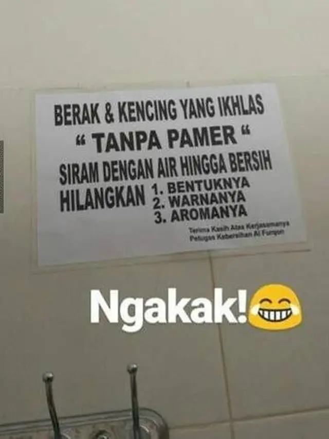 6 Pengumuman di Toilet Umum Ini Bikin Geleng Kepala, Imbauannya Menohok
