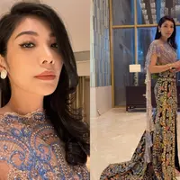 Melihat kebaya yang digunakan dokter Irene saat hadir di pernikahan Radhika Merchant dan Anant Ambani (@anazofficial)