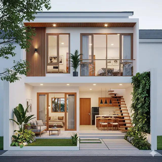 Rumah 2 Lantai dengan Area Publik di Bawah