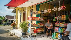 Ide Usaha Depan Rumah Khusus Ibu Rumah Tangga yang Bisa Sambil Awasi Anak Toko Klontong Mini/ Ilustrasi AI