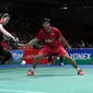 Langkah ganda campuran Indonesia Praveen Jordan / Debby Susanto di Jepang Terbuka Super Series 2017 harus terhenti di semifinal, Sabtu (23/9/2017). (Humas PP PBSI)