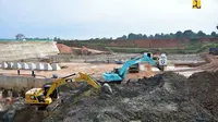 Pembangunan bendungan Margatiga yang berada di Kabupaten Lampung Timur, Lampung. (Dok Kementerian PUPR)