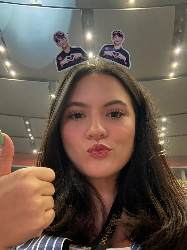 Marsha Aruan saat Hadir Fan Meeting Kim Soo Hyun di Indonesia. [@aruanmarsha]