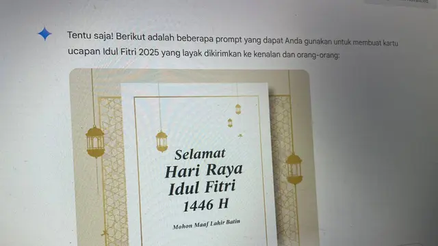 Membuat kartu ucapan Idul Fitri dengan bantuan Gemini AI