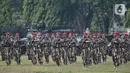 Anggota Komando Pasukan Khusus (Kopassus) mengikuti upacara penyerahan tongkat komando Komandan Jenderal (Danjen) Kopassus di Mako Kopassus, Cijantung, Jakarta, Kamis (10/9/2020). (merdeka.com/Iqbal S. Nugroho)